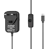 NorthPada Raspberry Pi 3 Model B B+ A+ / ASUS Tinker Board S Power Supply 5V 3A Micro USB 5 Feet with Power On/Off Switch LED Light