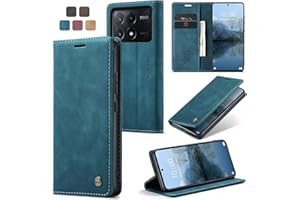 Cracedily Handyhülle für Xiaomi Poco X6 Pro 5G Hülle, Klapphülle Premium Lederhülle Klappbar Flip Case Tasche Magnet Kartenfach Standfunktion Klapphülle Schutzhülle für X6 Pro 5G Handyhülle, Blaugrün
