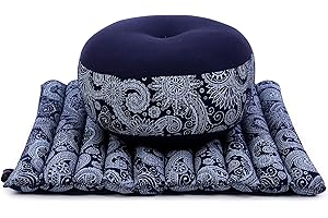 LEEWADEE Set de méditation - Set de méditation en Kapok, Coussin et Tapis de méditation Zafu et Zabuton