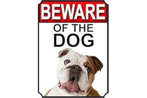 SHAWPRINT LIMITED BEWARE OF THE DOG METAL GATE SIGN BULLDOG 200MM X 150MM (1122H1)