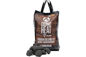 BBQ-Toro Coconut Heat 10 kg | Premium Kokos Grillbriketts für Longjobs, 100% Kokosnussschalen | Kokosnuss Holzkohle für Dutch Oven | Kokosnuss Briketts Grillkohle Grill Holzkohle Cocos Grillbrikett