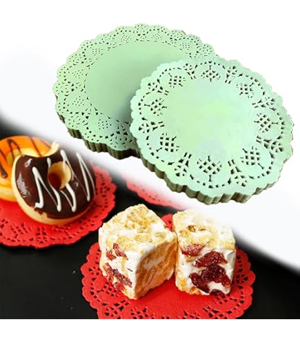 QUARKZMAN Tortenunterlagen 12,7cm Gold - 100 Stück Spitzenpapier Deckchen Für Kuchen & Desserts