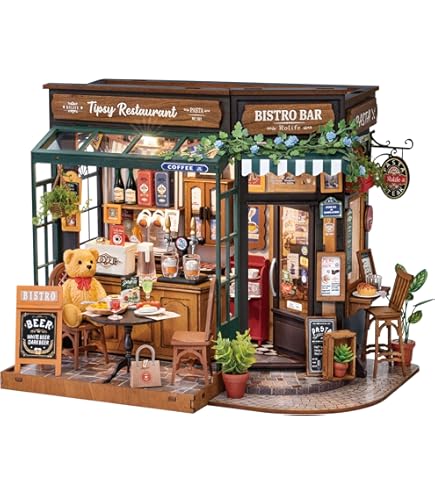 Green Lodge - Kit Casa Delle Bambole In Miniatura 3D In Legno Fai Da Te Con Luci LED Per Adulti