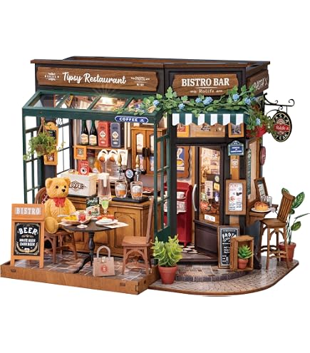 Green Lodge - Kit Casa Delle Bambole In Miniatura 3D In Legno Fai Da Te Con Luci LED Per Adulti