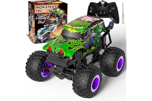 PENGBU RC Monster Truck zdalnie sterowany, 20 km/h, Monster Truck ze światłem i muzyką, 2,4 GHz zdalnie sterowany samochód z obrotem 360°, 1/20 Monstertruck z 100 min, 3 4 5 6 7 8 lat chłopiec