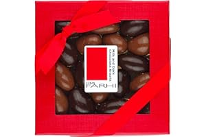 Rita Farhi Milk and Dark Chocolate Brazil Nuts in a Luxury Gift Box 210 g | Christmas Chocolate Nuts Present | Palm Oil Free | Chocolate Covered Brazil Nuts