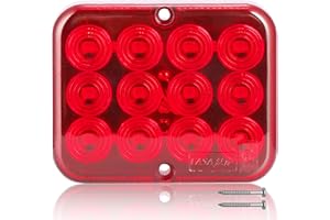 ETUKER 1x Rear Fog Light LED 12V Red Fog Lamp for Trailer Caravan RV Waterproof CE