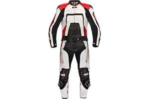 ‎XLS XLS Lederkombi, Herren Zweiteiler, Rot, Echtleder, zweiteilige Motorradkombi (54)