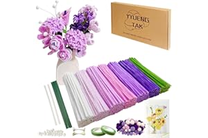 YYUENG TAK YYUENGTAK 500 piezas Limpiapipas Manualidades degradado Morado,Set de Limpiapipas Flores, con Instrucciones y varios accesorios,para Regalos Artesanales y Decoración del Hogar,Pipe Cleaner Flower kit