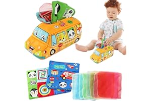 MLRYH Jouet Bébé Boîte à Mouchoirs Jouet Montessori Jouets Sensoriels Tissu de Couleur Enfants Éducatif Préscolaire Apprentissage Jouet pour Tout-Petits de 6 à 36 Mois.
