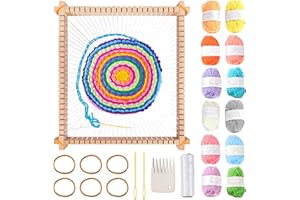 BORDEAG Borddeag - Telar de madera (28 x 25 cm, con hilo cuadrado, telar cuadrado, para principiantes, para tejer y decorar