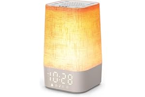 APUZOM Wake Up Light Sunrise Alarm Clock, Digital Bedside Clock Dimmable Night Light Lamp, White Noise Machine Sound Machine with 30 Soothing Sounds & Timer for Baby, Kids, Adults, Heavy Sleepers, Bedrooms