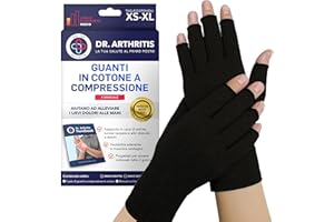 DR. ARTHRITIS Guanti per Artrosi alle Mani Ideati da Medici – Tutore Tunnel Carpale per Intorpidimento, Gonfiore e Infiammazioni – Polsiera Ortopedica a Compressione, Senza Dita e in Cotone (1 Paio, Taglia S)