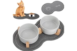 PARENCE.- Tappetino antiscivolo per cani e gatti – Fondo ciotola 46x26 cm – Protezione del pavimento e cibo pulito – Ingombro e design dei pesci