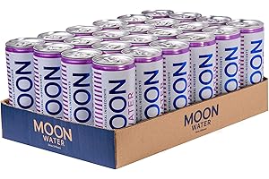 MOONMATE MOON WATER - Bebida Refrescante Sabor Mora y Arándanos BIO - 24 x 250 ml - 100% Natural - Mejora el Rendimiento y la Concentración - Sin Colorantes ni Conservantes - Apto para Veganos
