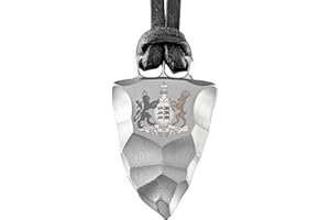 Element of Gods Titan Wuerttemberg Coat of Arms Pendant with Leather Strap in Black, Titanium, cowhide leather, No Gemstone