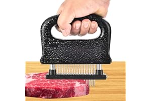 KYSUN Attendrisseur de Viande Inox Professionnel, 48Lames Détachables Attendrisseur à Escalope avec Manche Antidérapant, Attendrisseur de Bœuf Très Résistan Outil de Cuisine pour Schnitzel Boeuf Poulet Porc