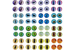 Julie Wang 6mm 100pcs Mixed Style Dragon Eyes Round time gem cover Glass Cabochon Dome Jewelry Finding Cameo Pendant Settings