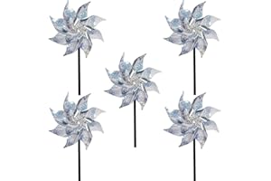 PYNZEKA 5 Pezzi Girandole Spaventa Uccelli Mulino a Vento Riflettente per Proteggere Giardini Fattorie Cortili