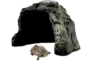 M2cbridge Reptile Hideout Cave Resin Rock Hides Terrarium Habitat Decor(Rock)