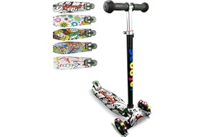 GizaStar 3 Wheel Tri Scooter, Height Adjustable Handlebars, Tilt To Turn Steering, Kids Aged 3+ Years