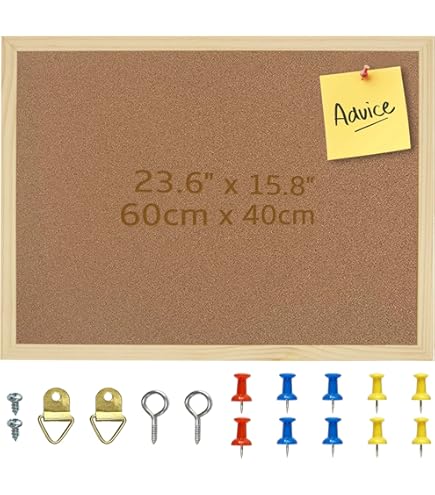 vidaXL Kurkbord met massief grenenhouten frame 40x30 cm, cork