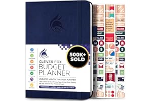 Clever Fox Budget Planner - Cahier des dépenses. Journal de budgétisation mensuel, planificateur financier et livre de comptes pour prendre le contrôle de votre argent. Non daté (Bleu foncé, A5)