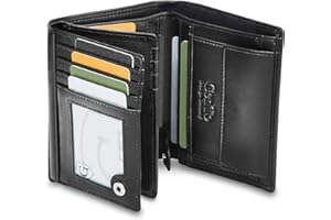GENTO DESIGN GERMANY GenTo® Dublin duży, klasyczny portfel z kieszenią na monety, testowana ochrona RFID NFC, przestronny portfel, portfel dla mężczyzn i kobiet, pudełko upominkowe w zestawie, Czarny gładki, Large | extra space, Klasyczny