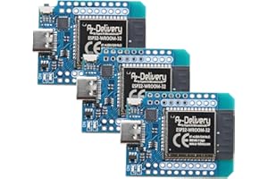 AZDelivery 3X ESP32 D1 Mini NodeMCU WiFi Modul ESP 32 Bluetooth Internet Entwicklungsboard mit USB-C Anschluss kompatibel mit Arduino und kompatibel mit Wemos D1 Mini inklusive E-Book!