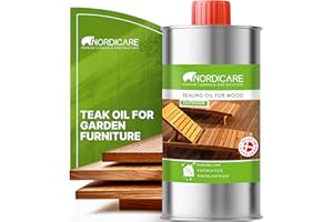 Nordicare Sealing Wood Oil for Outdoor Garden Furniture - Teak Oil for Garden Furniture - Suitable for All Outdoor Types of Wood, for Wood Exterior Protection - Easy to Apply (500ml)