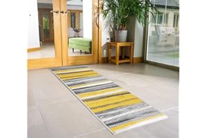 Bravich ModernAbstract Pattern Very Long Hallway Hall Runner Narrow Rugs Custom Length Grey Gold Stair Carpet Mats 60x120CM (2'X4')