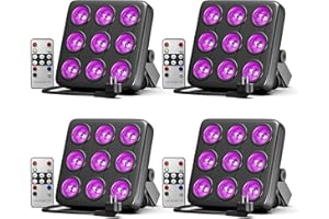 Rtktoup 4PCS 45W RGBW Par LED, LED Luz de Escenario de, Luces de Fiesta con Modo de Activación de Sonido con Control Remoto y DMX 8CH, Para Iluminación Arquitectónica de Discotecas Escenarios Boda