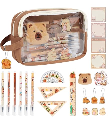 MUYAPAY Trousse Ecole 2 en 1 en Silicone Souple Kawaii Panda Pochette de Stylo, Trousse Silicone Verticale Crayons Souple Rétractable, Scolaire
