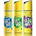 Set Wet Deodorant Spray Perfume for Men, 150ml (Cool, Charm and Chill Avatar, Pack of 3)