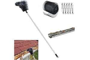WUYUE HUA Ensemble d'outils de nettoyage de gouttière – avec brosse et protection en plastique, manche extensible de 2,38 m, brosse pour gouttière