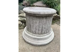 J and L Stone Ornaments Round Stone Garden Pedestal Ornament