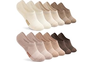 Blu Ninfee Damskie skarpety do kostek, 6 par, amortyzowane, do biegania, sportowe, sportowe, na siłownię, dla kobiet i dziewcząt, Brązowy, 36-38 EU