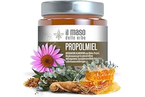 Integratore Naturali Difese dell’Organismo con Miele Propoli Olio Essenziale Eucalipto Eleuterococco Echinacea e Limone - Made in Italy - Il Maso delle Erbe - 250g