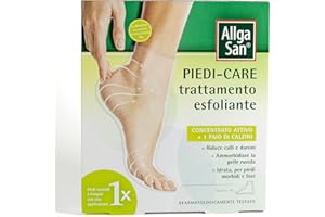 Allga San Piedi Care - Maschera Piedi Esfoliante Idratante con 2 Calzini Idratanti, Ottima per Peeling Piedi, Duroni, Calli e Talloni Secchi e Screpolati - Con Concentrato Attivo