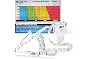 MEDCA Épaisseur de graisse corporelle et ruban à mesurer pour le corps - Pieds à coulisse à pli cutané et outil de mesure à ruban de graisse corporelle pour mesurer avec précision l'IMC Skin Fold Fitness