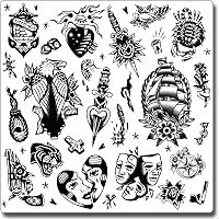 Tatsy Temporäre Rock'n'Roll Tattoos – 14-teiliges Set Für Partys & Verkleidungen