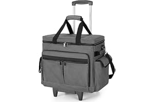 Trunab Borsa per Insegnanti con Rotelle, Tasca Portadocumenti Espandibile e Trolley Staccabile, Borsa per Insegnanti con Ruote per Laptop Fino a 15,6 Pollici, Grigio