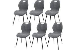 LEWE Sillas de Comedor Juego de 6, Sillas de Cocina Silla de Salón Silla Tapizada con Patas de Metal, Silla con Respaldo de Tela, Sillas para Comedor Salón Cocina