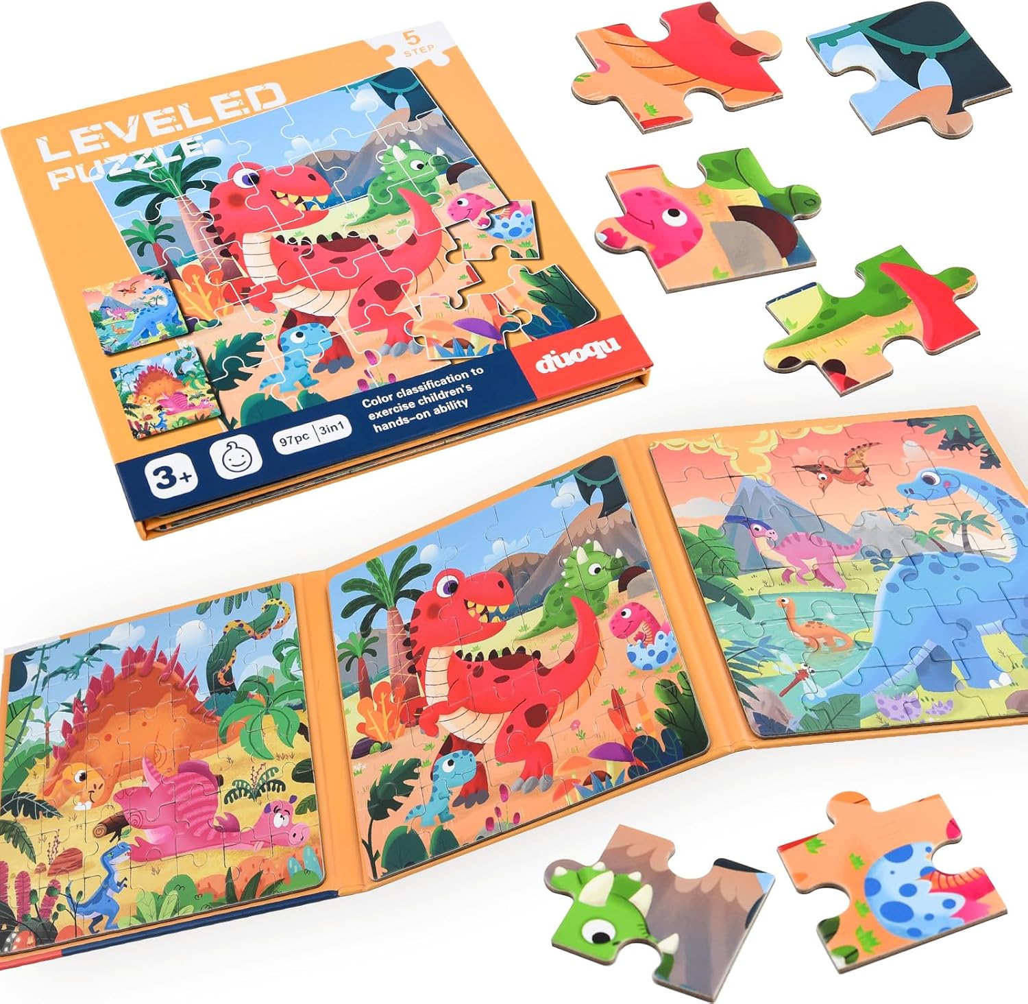 ASTARON Puzzle Magnético para Niños, Rompecabezas Temático de Dinosaurios de 25-30-42 Piezas, Juguetes de Viaje educativos Coche Avión Actividades Regalos de cumpleaños para niños