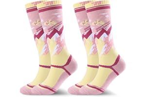 WEST BIKING Dziecięce skarpety narciarskie z wełny merynosów dla chłopców i dziewcząt podkolanówki termiczne zimowe ciepłe skarpety snowboardowe 2 pary