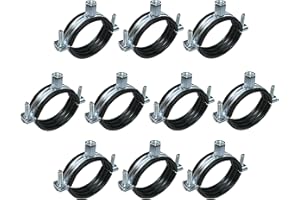 AERZETIX - Juego de 10 - Abrazadera isofónica - soporte de fijación con junta - para tubo Ø2'' 57-63mm - DIN EN 10111 - en acero galvanizado - para atornillar М8 - C49882
