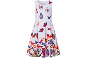 Dancinova Girls Summer Dress Casual Party Sleeveless Dress Sundress