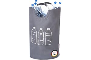 WELLENBORG® Faltbarer Pfandflaschen Sammelbehälter faltbar grau groß -Wasserdicht Flaschensammler groß Korb- Altglas Leergut Pfandflaschen Aufbewahrung