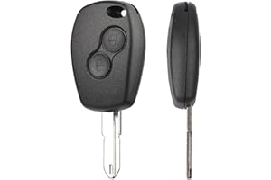 Betterher Boitier de Clé avec Lame Compatible avec Renault Dacia Logan, Sandero, Duster, Lodgy | 2 Boutons Coque de Clé Plip Voiture Télécommande