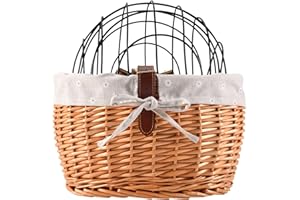 Nagoyuki Katze Hund Fahrrad Vorne Lenker Korb Haustiere Sitz Handgewebte Wicker Rennrad Fahrrad Korb Haustier Katze Hund TräGer